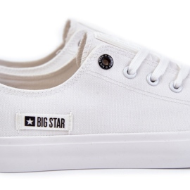 Big Star Sneakery s nízkým materiálem pro muže Velká hvězda KK174006 WHITE bílý 2