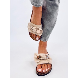 Loups Béžové korkové pantofle s medvídkem béžový 1 Loups Béžové korkové pantofle s medvídkem béžový 1