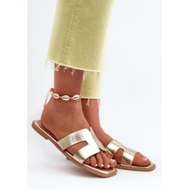 Dámské ploché žabky s výřezy Zlatá Fiviama zlatý 2