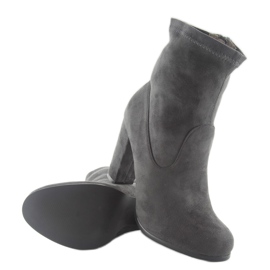 Podzimní vysoké podpatky A921 šedé šedá 2