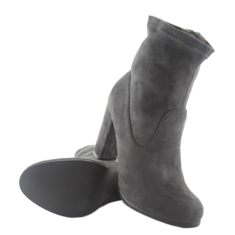 Podzimní vysoké podpatky A921 šedé šedá 2