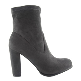 Podzimní vysoké podpatky A921 šedé šedá 1