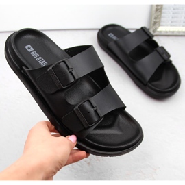 Dámské pěnové žabky s přezkami, černé Big Star NN274A750 černá 1