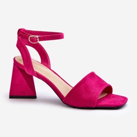 Vinceza Dámské sandály na vysokém podpatku vyrobené z Eco Suede Fuchsia Upttima růžový 3