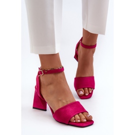 Vinceza Dámské sandály na vysokém podpatku vyrobené z Eco Suede Fuchsia Upttima růžový 6
