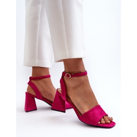 Vinceza Dámské sandály na vysokém podpatku vyrobené z Eco Suede Fuchsia Upttima růžový 7