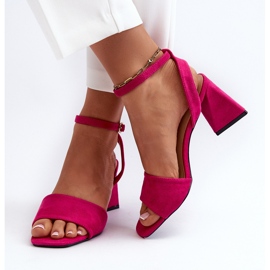 Vinceza Dámské sandály na vysokém podpatku vyrobené z Eco Suede Fuchsia Upttima růžový 8