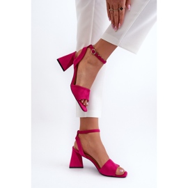 Vinceza Dámské sandály na vysokém podpatku vyrobené z Eco Suede Fuchsia Upttima růžový 9