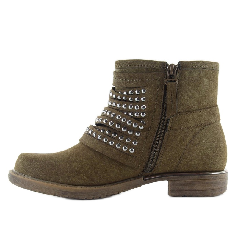 Kozačky vojenského stylu 888-2 khaki zelený 2