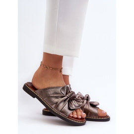 Dámské měděné žabky na plochém podpatku Nelvira hnědý 2