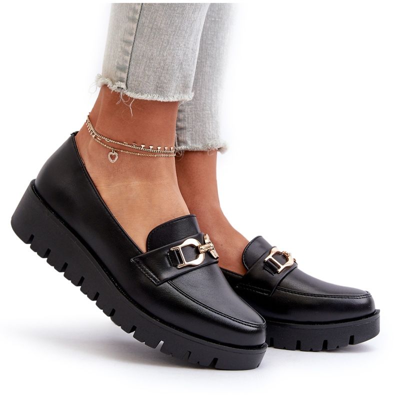 Evento Dámské Mokasíny Na Platformě S Dekorací, černá černý 4