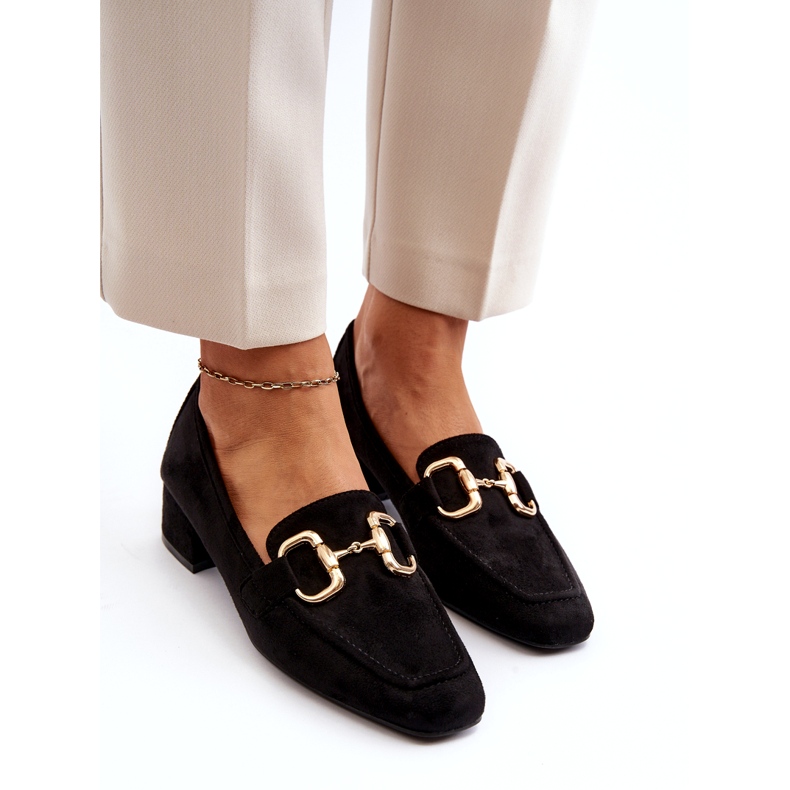 Bellucci Blokové lodičky na nízkém podpatku se zdobením, černé černá 1