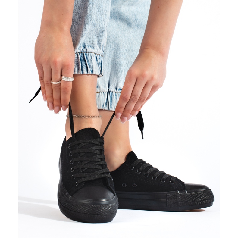 Černé dámské tenisky na platformě černá 1 Černé dámské tenisky na platformě černá 1