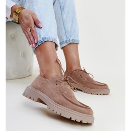 Tmavě béžové semišové klasické boty Keiko béžový 1