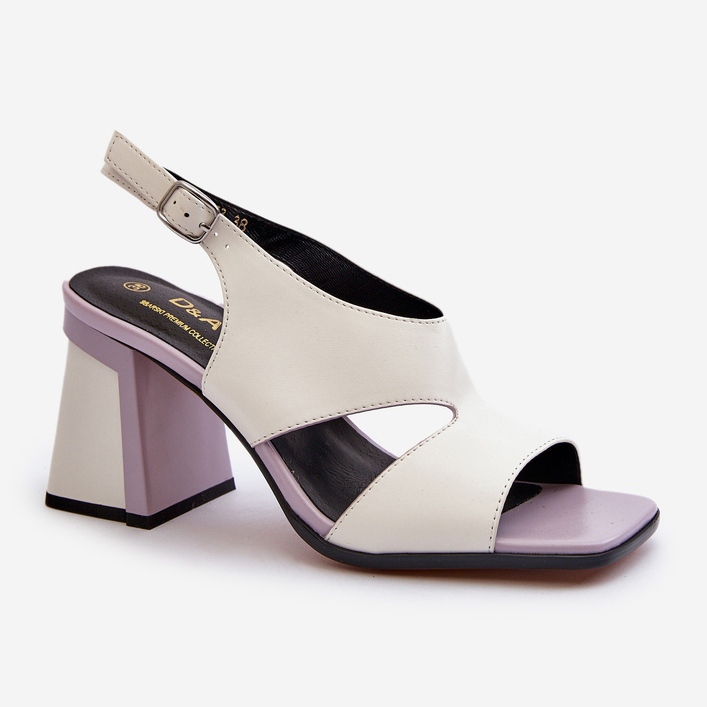 S.Barski Dámské sandály na vysokém podpatku bílé D&amp;A MR38-153 bílý 2