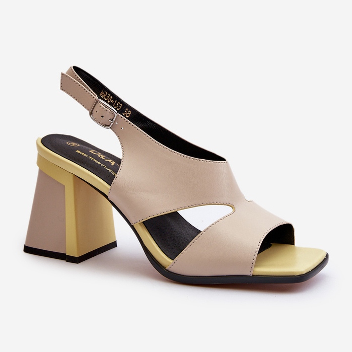 S.Barski Dámské sandály na vysokém podpatku Béžová D&amp;A MR38-153 béžový 1