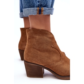 S.Barski Semišové kovbojské boty se zipem D&amp;A SN622-29 Camel hnědý 2