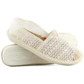 Béžové síťované espadrilky, vzdušné dámské espadrilky béžový 1 Béžové síťované espadrilky, vzdušné dámské espadrilky béžový 1