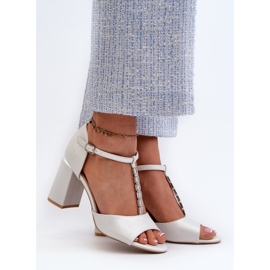 Vinceza Stříbrné sandály na vysokém podpatku Aniya s kubickou zirkonií stříbrný 2