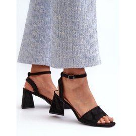 Vinceza Dámské sandály na vysokém podpatku vyrobené z Eco Suede Black Upttima černá 5