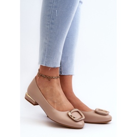 Baleríny s přezkou Sergio Leone BL203 Beige béžový 2