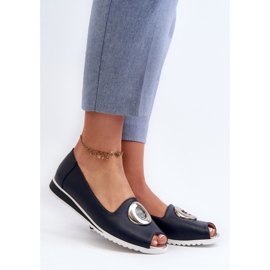 Jezzi Dámské lodičky s dekorem z eko kůže, námořnická modř Biolita modrý 2 Jezzi Dámské lodičky s dekorem z eko kůže, námořnická modř Biolita modrý 2