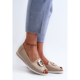 Jezzi Dámské lodičky s ozdobou z eko kůže, zlatá Biolita zlatý 2