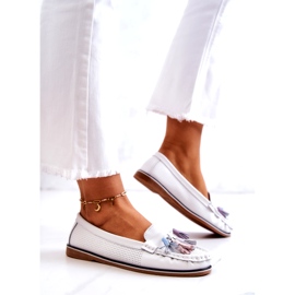 Evento Dámské kožené mokasíny s třásněmi bílé Laressa bílý 1 Evento Dámské kožené mokasíny s třásněmi bílé Laressa bílý 1