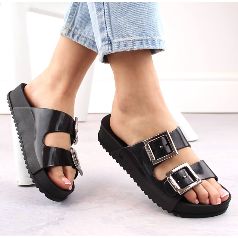 Pohodlné dámské pantofle, vonné, elastické, gumové, černé, Zaxy HH285157 černá 1