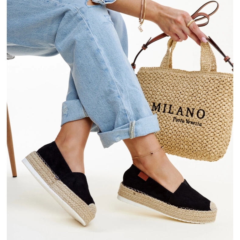 Černé espadrilky s vysokou platformou Masia černý 1