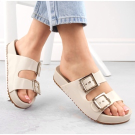 Pohodlné dámské pantofle, vonné, pružná guma Ekri Zaxy NN285058 béžový 1