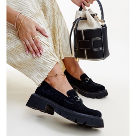 Černé kožené mokasíny Vinceza černý 1