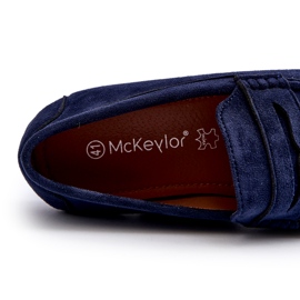 Mckeylor Pánské eko semišové mokasíny, tmavě modrá modrý 2