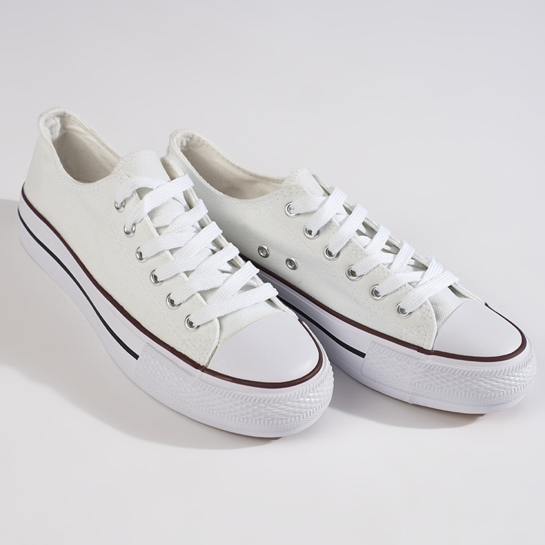 Dámské bílé tenisky na platformě bílý 1