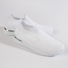 Shelvt Bílé nazouvací sportovní boty bílý 4