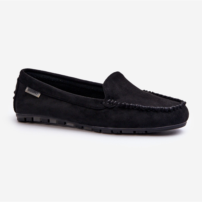 Dámské mokasíny vyrobené z Eco Suede Black Amrutia černý 1