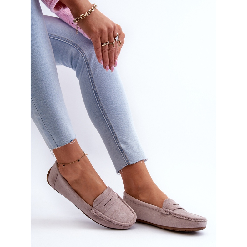 Confly Dámské semišové mokasiny šedá Lila Lenvie 1