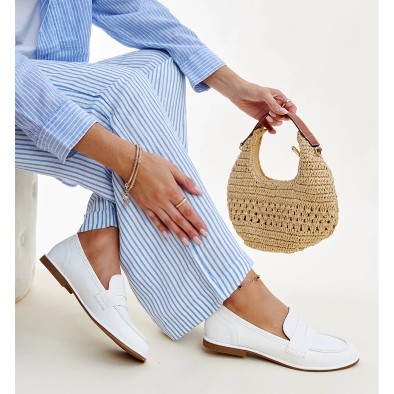 Klasické bílé mokasíny Nasia bílý 1