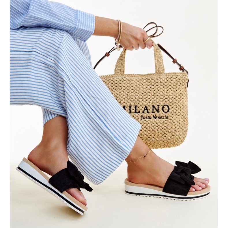 Michailovy černé nízké klínové muly černá 1