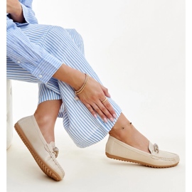 Béžové mokasíny zdobené kamínky Adiba béžový 1