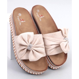 Korkové žabky s barevnou podrážkou Servoz Beige béžový 1