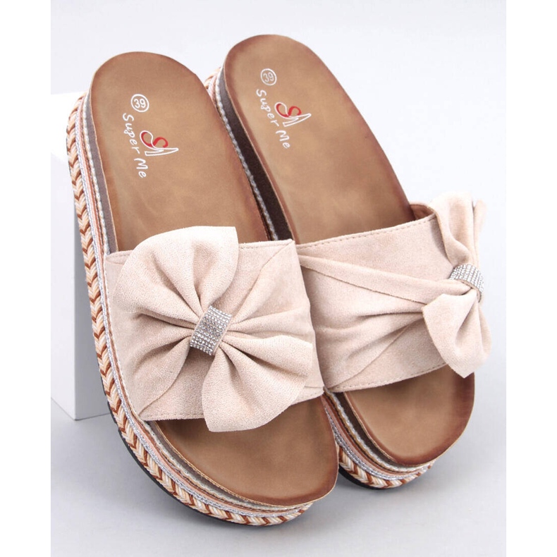 Korkové žabky s barevnou podrážkou Servoz Beige béžový 1