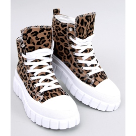Vysoké tenisky Tiger Leopard hnědý 4
