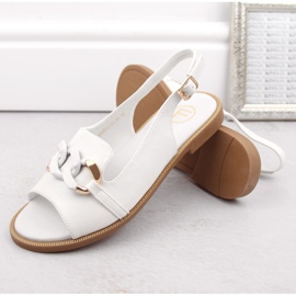 Bílé dámské sandály Filippo DS6232 s řetízkem bílý 5