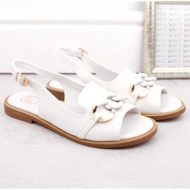 Bílé dámské sandály Filippo DS6232 s řetízkem bílý 6