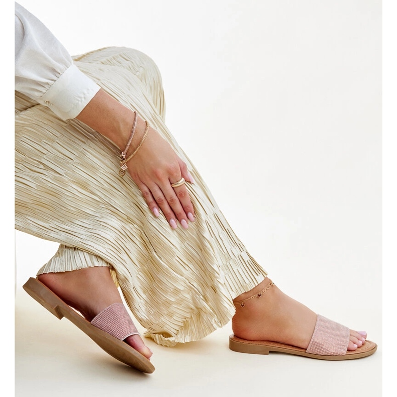 Růžové lesklé žabky Anilsa růžový 1