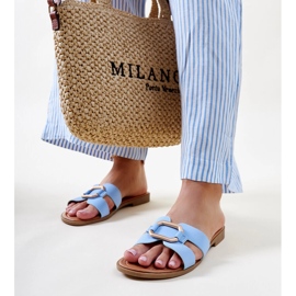 Modré žabky s přezkou Isana modrý 1