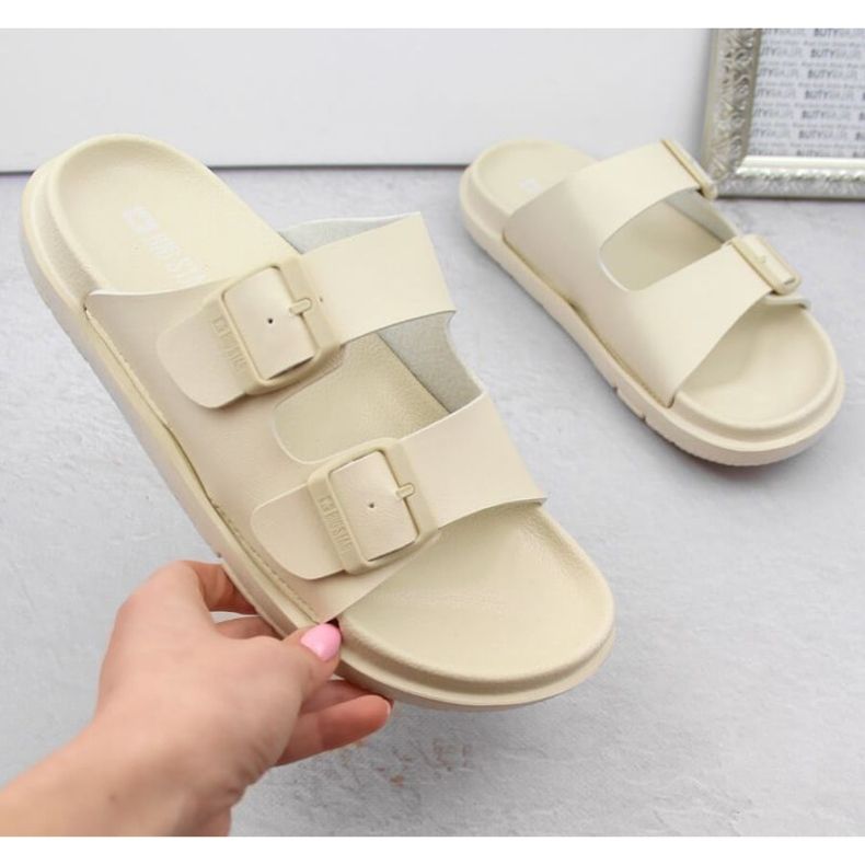 Big Star W INT2004C pěnové žabky s přezkami, béžové 1