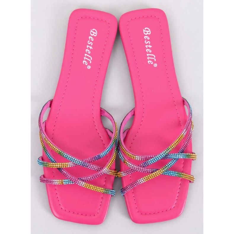 Štrasové pantofle Rexha Fuchsia růžový 1