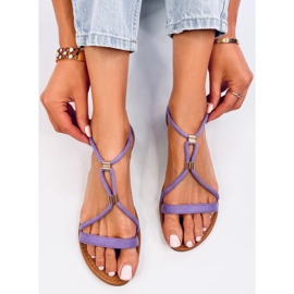 Dámské semišové sandály Leehom Purple fialový 4